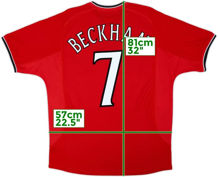 2000-02 Manchester United Camiseta Local Beckham #7 - 5/10 - (L)