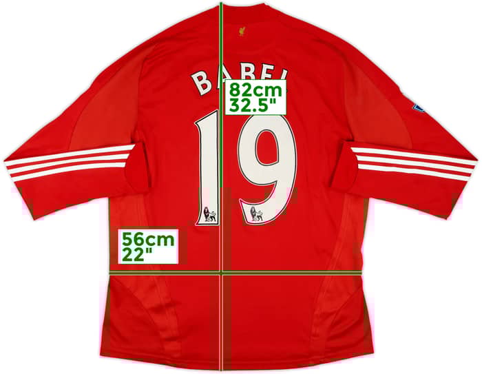 2008-09 Liverpool Player Issue Home L/S Shirt Babel #19 - 4/10 - (XL)