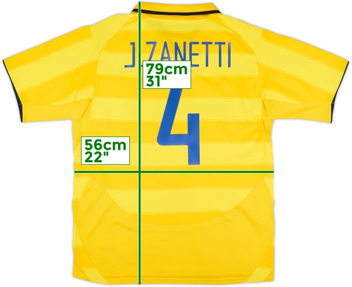 2003-04 Inter Milan Away Shirt J.Zanetti #4 - 8/10 - (XL)