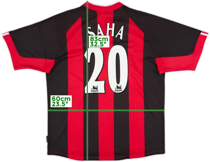 2001-02 Fulham Away Shirt Saha #20 - 8/10 - (XL)