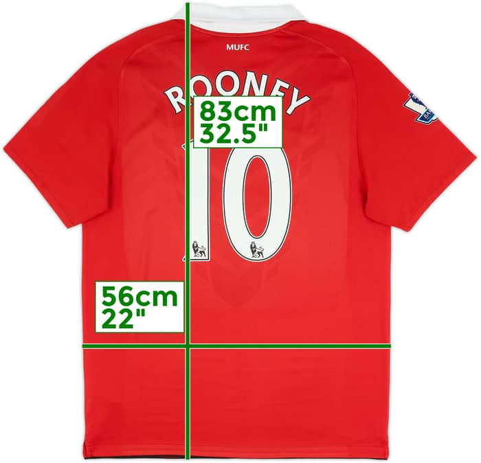 2010-11 Manchester United Home Shirt Rooney #10 - 8/10 - (L)