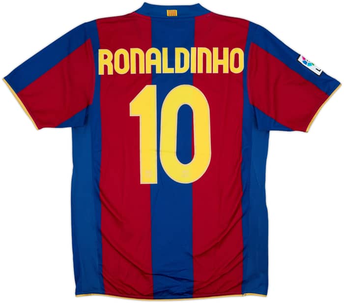 2007-08 Barcelona Home Shirt Ronaldinho #10 - 9/10 - (M)