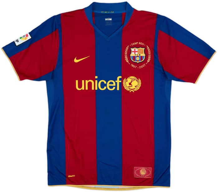2007-08 Barcelona Home Shirt Ronaldinho #10 - 9/10 - (M)