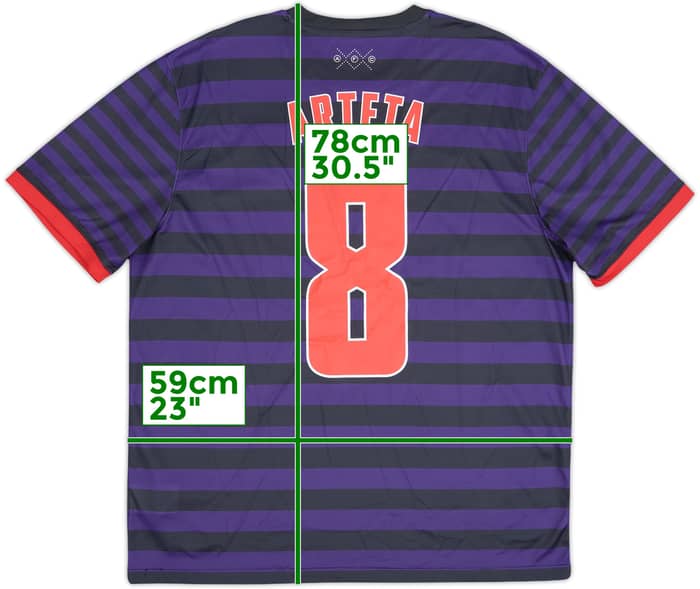 2012-13 Arsenal Away Shirt Arteta #8 - 8/10 - (XL)