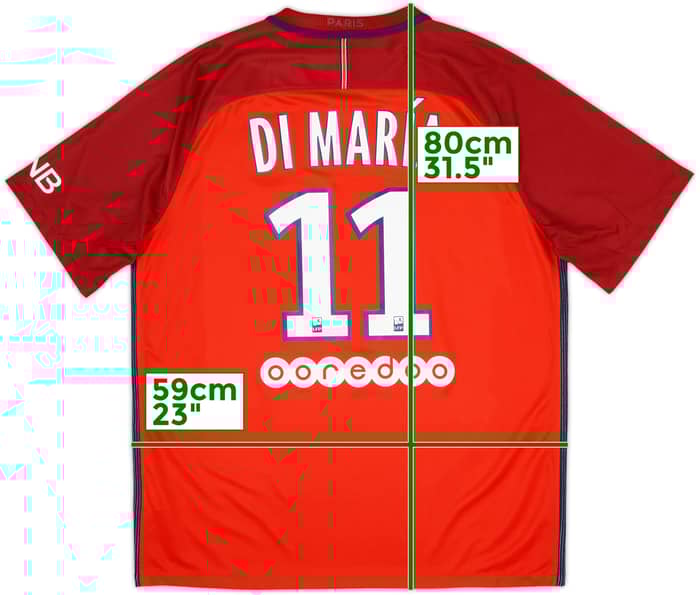 2016-17 Paris Saint-Germain Away Shirt Di Maria #11 - 8/10 - (XL)