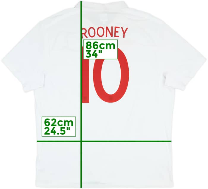 2009-10 England Home Shirt Rooney #10 - 8/10 - (3XL)