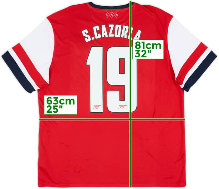 2012-14 Arsenal Home Shirt S.Cazorla #19 - 6/10 - (XXL)