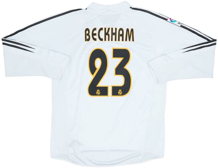 2004-05 Real Madrid Home L/S Shirt Beckham #23 - 6/10 - (L)