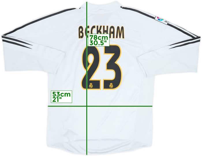 2004-05 Real Madrid Home L/S Shirt Beckham #23 - 6/10 - (L)