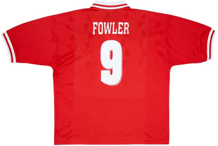 1996-98 Liverpool Home Shirt Fowler #9 - 7/10 - (XL)