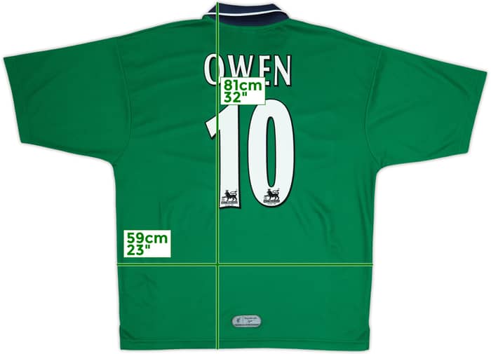 1999-00 Liverpool Away Shirt Owen#10 - 8/10 - (L)