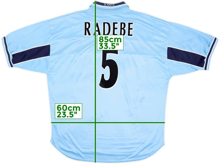1999-00 Leeds United Away Shirt Radebe #5 - 8/10 - (XL)