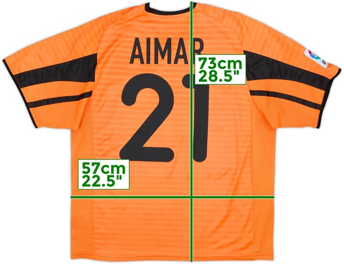2001-02 Valencia Away Shirt Aimar #21 - 8/10 - (XL)