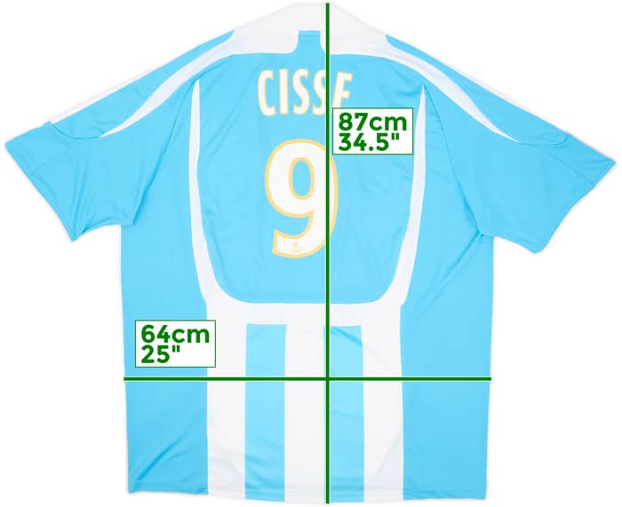 2007-08 Olympique Marseille Away Shirt Cisse #9 - 7/10 - (XXL)