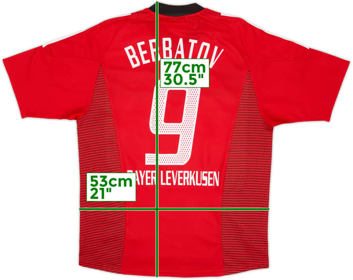 2002-04 Bayer Leverkusen Home Shirt Berbatov #9 - 7/10 - (M)