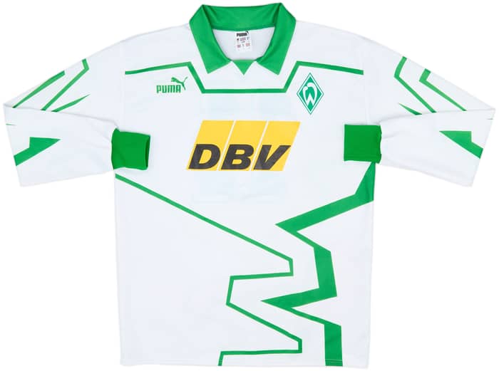 1993-94 Werder Bremen Home L/S Shirt #11 - 9/10 - (L)