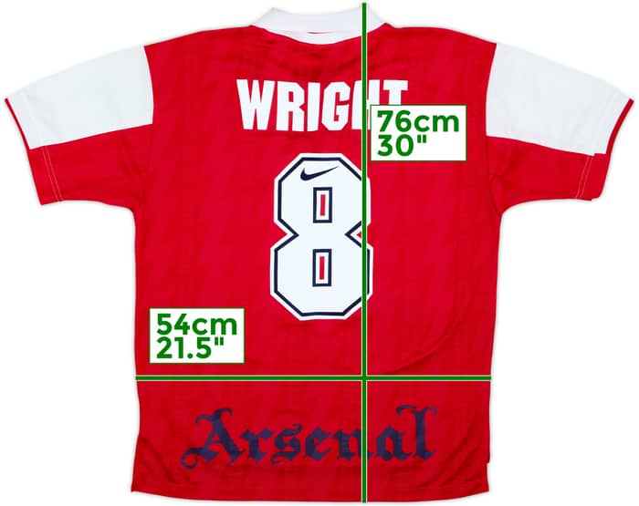 1994-96 Arsenal Home Shirt Wright #8 - 8/10 - (M)