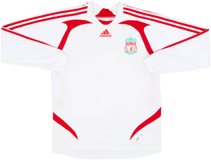 Camiseta de visitante del Liverpool 2007-08 de manga larga Torres #9 - 6/10 - (Juvenil L)