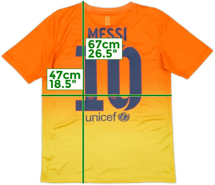 Camiseta básica de visitante del Barcelona 2012-13 Messi #10 - 6/10 - (XL Niños)