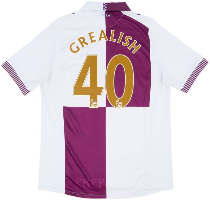 Camiseta de visitante del Aston Villa 2013-14 Grealish #40 - 6/10 - (XL)