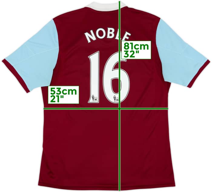Camiseta de local del West Ham 2013-14 Noble #16 - 6/10 - (XL)