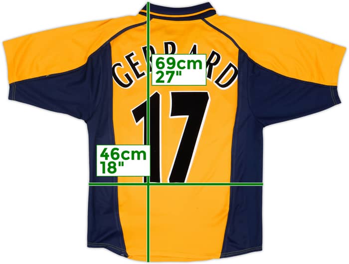2000-02 Liverpool Camiseta Visitante Gerrard #17 - 8/10 - (XL.Boys)