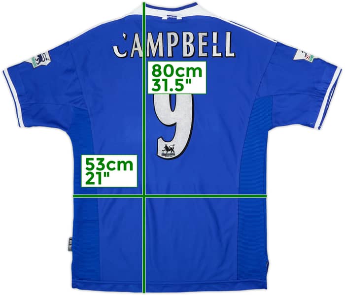 Camiseta de local del Everton 1999-00 Campbell #9 - 5/10 - (L)