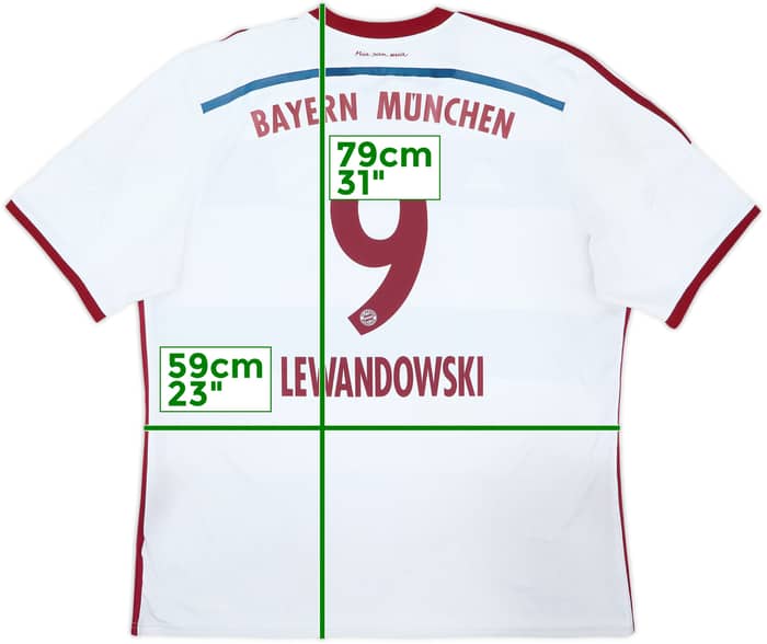 2014-15 Bayern Munich Away Shirt Lewandowski #9 - 6/10 - (XXL)