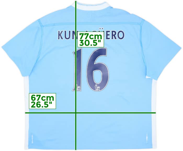 2011-12 Manchester City Home Shirt Kun Aguero #16 - 6/10 - (3XL)