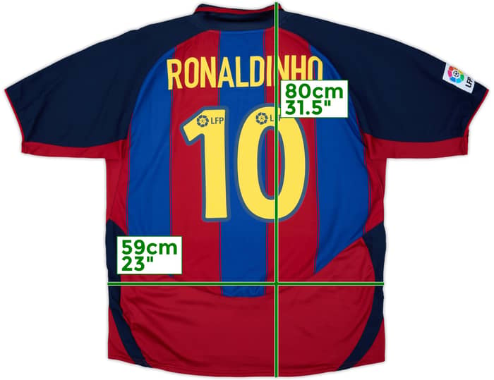 2003-04 Barcelona Camiseta de local Ronaldinho #10 - 8/10 - (XL)