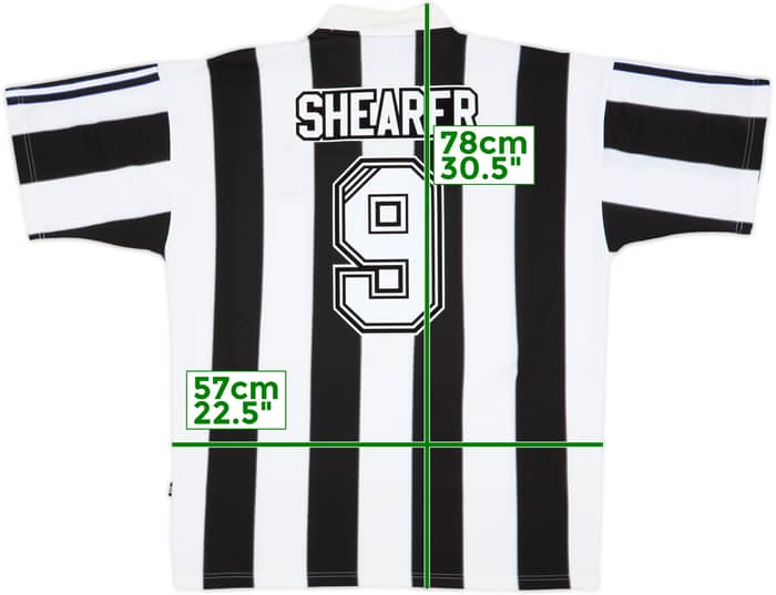 1995-97 Newcastle Home Shirt Shearer #9 - 8/10 - (XL)