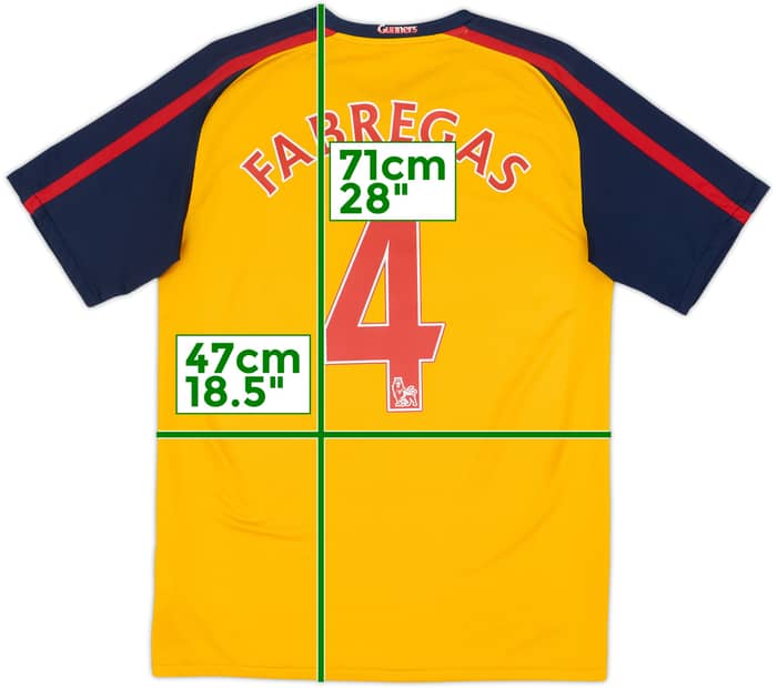 2008-09 Arsenal Camiseta de visitante Fabregas #4 - 6/10 - (S)