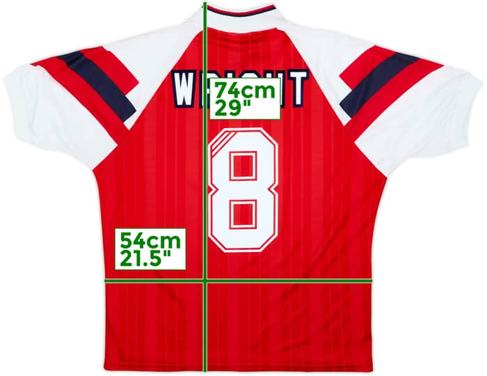 1992-94 Arsenal Home Shirt Wright #8 - 6/10 - (L)