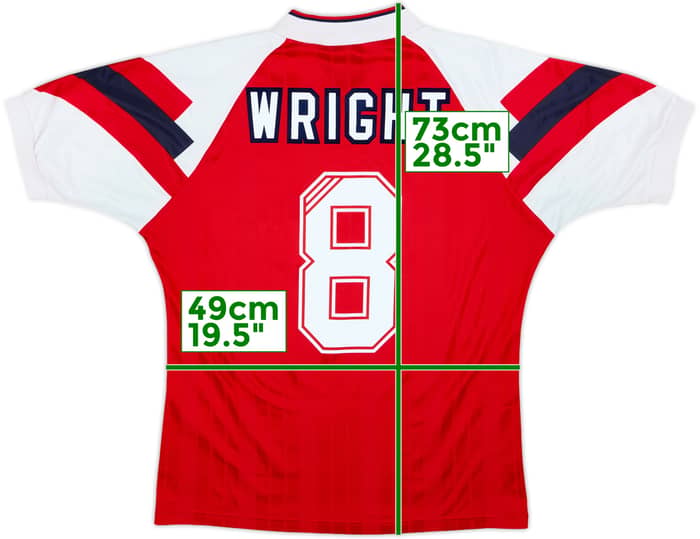 1992-94 Arsenal Home Shirt Wright #8 - 7/10 - (M)