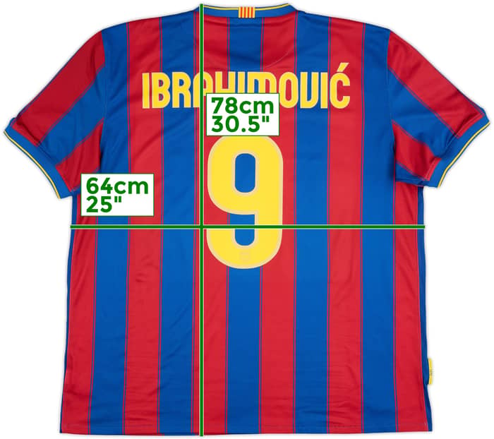 2009-10 Barcelona Home Shirt Ibrahimovic #9 - 8/10 - (XXL)