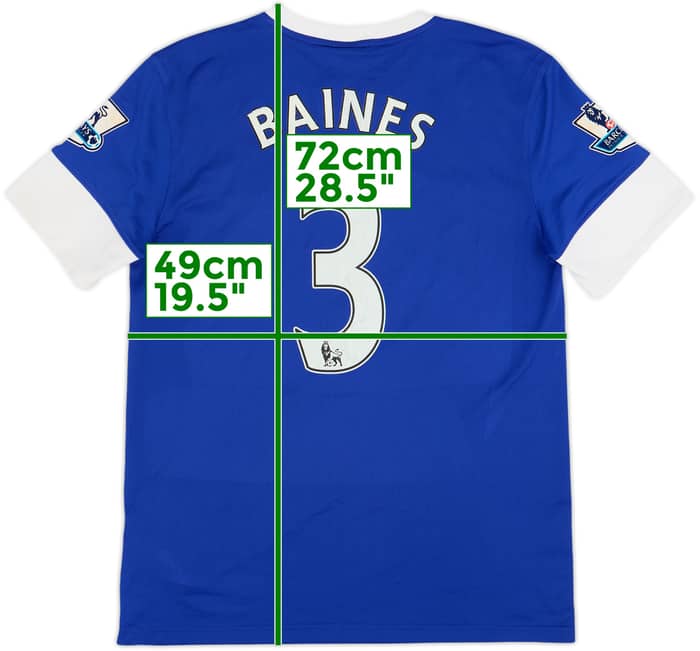 2012-13 Everton Home Shirt Baines #3 - 6/10 - (M)