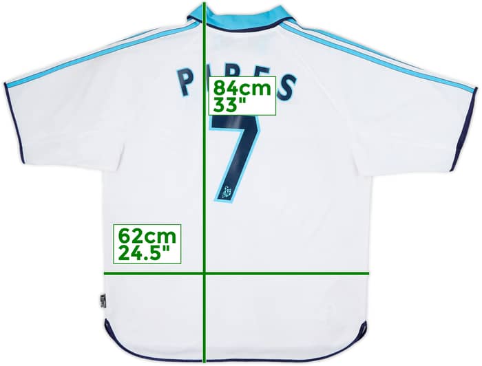 1999-00 Olympique Marseille Home Shirt Pires #7 - 8/10 - (XL)