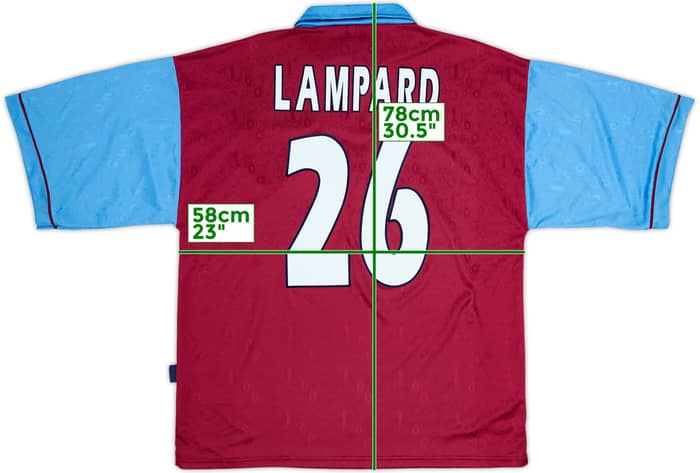 1995-97 West Ham Centenary Home Shirt Lampard #26 - 8/10 - (L)
