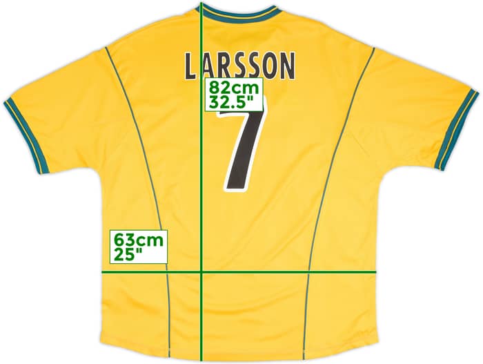 2000-02 Celtic Away Shirt Larsson #7 - 8/10 - (XXL)