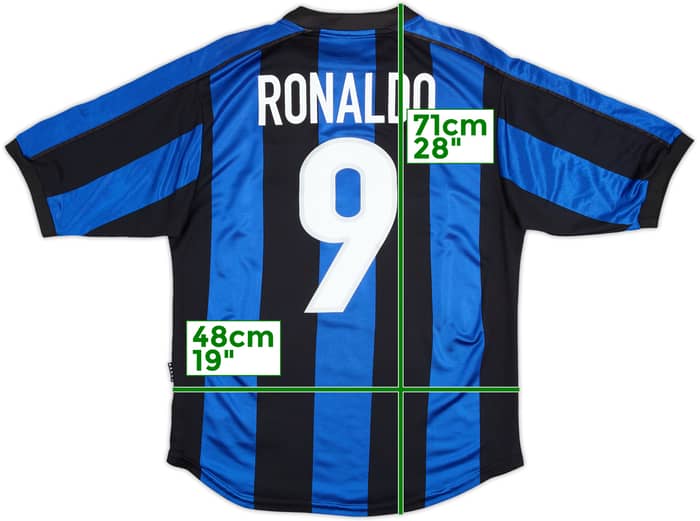 1999-00 Inter Milan Home Shirt Ronaldo #9 - 8/10 - (S)