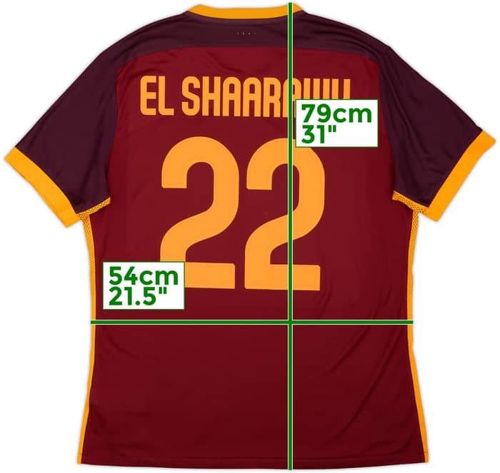 2015-16 Roma Authentic Home Shirt El Shaarawy #22 - 6/10 - (XL)