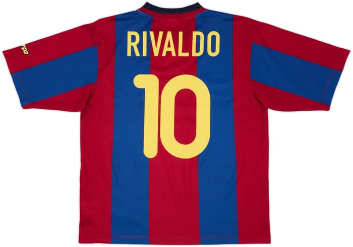 1998-00 Barcelona Basic Home Shirt Rivaldo #10 - 8/10 - (M)