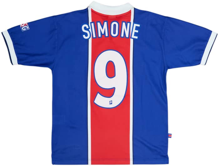 1997-98 Paris Saint-Germain Home Shirt Simone #9 - 8/10 - (XL.Boys)