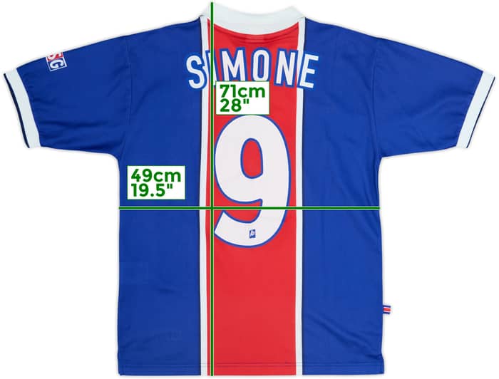 1997-98 Paris Saint-Germain Home Shirt Simone #9 - 8/10 - (XL.Boys)