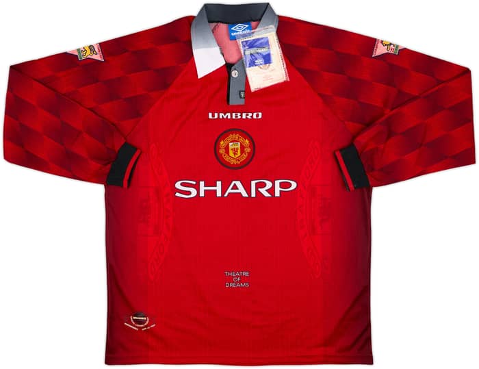 1996-98 Manchester United Home L/S Shirt Beckham #7 (XL)