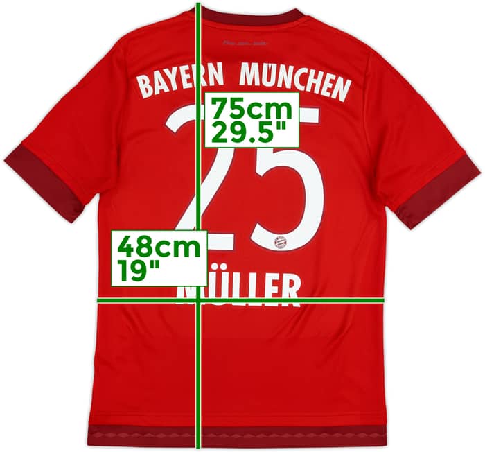 2015-16 Bayern Munich Home Shirt Muller #25 - 8/10 - (XL.Boys)