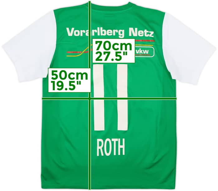 Camiseta de local emitida para partido del Austria Lustenau 2012-13 Roth #11