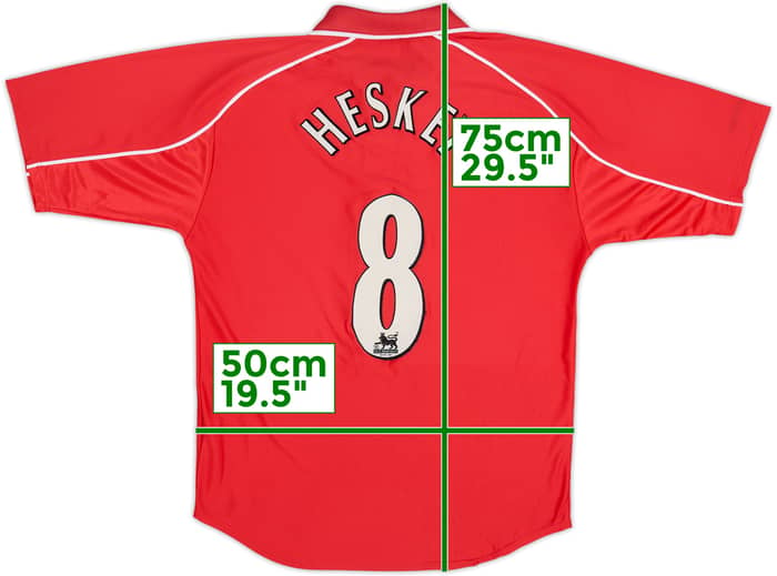2000-02 Liverpool Camiseta Local Heskey #8 - 7/10 - (M)