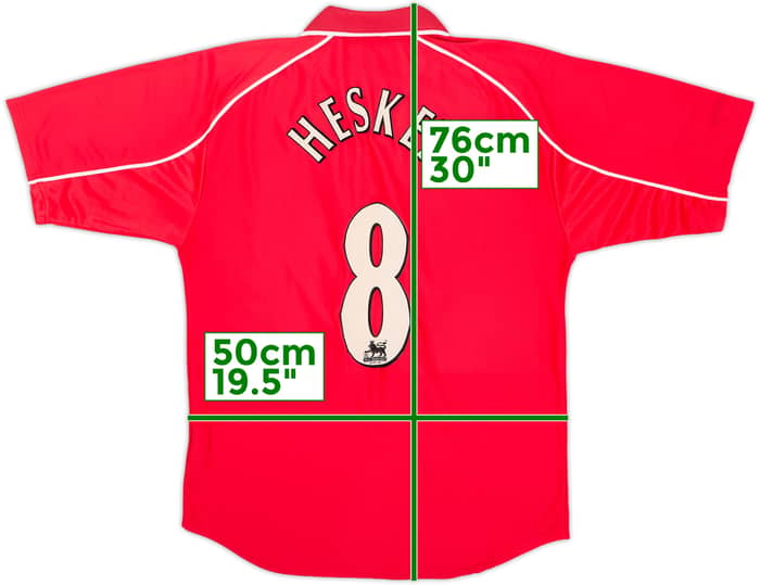 2000-02 Liverpool Maillot Domicile Heskey #8 - 7/10 - (M)