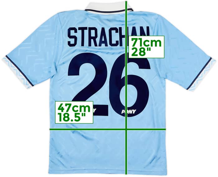 1994-96 Coventry Home Shirt Strachan #26 - 8/10 - (S)